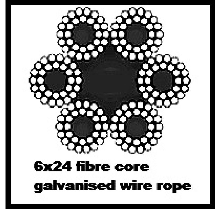 12mm 6x24 Galvanised Wire Rope Rope Services Direct